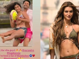 Kriti Sanon jubelt Stebin Ben, Varun Dhawan und Pooja Hegde nach der Freilassung von Tera Ho Jaun von Hai Jawani Toh Ishq Hona Hai zu