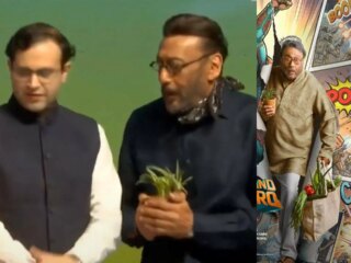Jackie Shroff landet für die Great Grand Superhero Promotions in Lucknow und trifft Cm Yogi Adityanath
